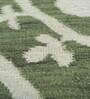 Green Floral Wool 9 X 12 ft Flat Weave Dhurrie