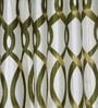 Green Floral Polyester 7Ft Semisheer Eyelet Door Curtains (Set Of 2)