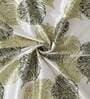 Green Floral Polyester 7Ft Semisheer Eyelet Door Curtains (Set Of 2)
