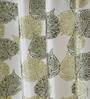 Green Floral Polyester 7Ft Semisheer Eyelet Door Curtains (Set Of 2)