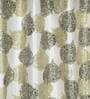 Green Floral Polyester 9Ft Semisheer Eyelet Door Curtains (Set Of 2)