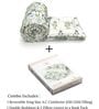 Green Forest 4-Piece Combo Of Double Bed AC Comforter & Bedsheet Set