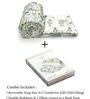 Green Forest 4-Piece Combo Of Double Bed Cold Weather Comforter & Bedsheet Set