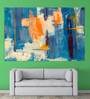 Abstract In Blue Canvas Framed Art Print (33 x 21 Inches)