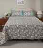 Green Fruit Print 200 TC Cotton Double Bed Sheet with 2 Pillow Covers Sensory Bloom Collection