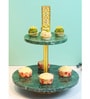 Green Garnet Marble & Metal Appetizer platter