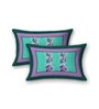 Green Floral 200 TC Cotton Double Queen Sized Bedsheet With 2 Pillow Covers