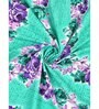Green Floral 200 TC Cotton Double Queen Sized Bedsheet With 2 Pillow Covers