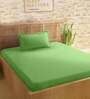 Green Geometric 210 TC 100% Cotton 1 Single Bedsheet with 1 Pillow Cover