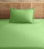 Green Geometric 210 TC 100% Cotton 1 Single Bedsheet with 1 Pillow Cover
