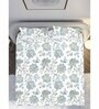 Green Geometric 210 TC Cotton Super King Bedsheet with 2 Pillow Covers