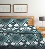 Teal Geometric 210 TC Poly Cotton (Set of 4) Double Bed Bedding Sets