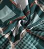 Teal Geometric 210 TC Poly Cotton (Set of 4) Double Bed Bedding Sets