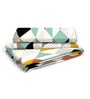 Multicolor Geometric 225 TC Cotton King Sized Bed Sheets with 2 Pillow Covers