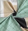 Green Geometric 300 TC Cotton Blend Double King Sized Bedsheet With 2 Pillow Covers