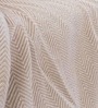 White and Beige Chevron Woven 60 x 50 Inch Throw
