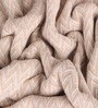 White and Beige Chevron Woven 60 x 50 Inch Throw