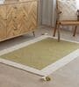 Green Geometric Hand Tufted 5 Ft X 3 Ft  Dhurrie