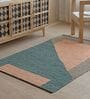 Green Geometric Hand Woven 6 Ft X 4 Ft  Dhurrie