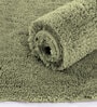 Green Solid Microfiber 5 ft x 2 ft Machine Made Runner