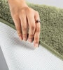 Green Solid Microfiber 5 ft x 2 ft Machine Made Runner