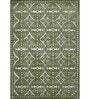 Green Vintage Polyester 6 x 9 Feet Machine Made Carpet