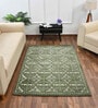 Green Vintage Polyester 6 x 9 Feet Machine Made Carpet