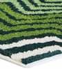 Green Geometric Polyester AntiSkid Bathmat