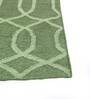 Green Geometric Wool 8 ft x 10 ft Hand knotted Carpet