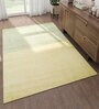 Green Geometrical Bamboo Silk 6 ft X 9 ft Hand Woven Carpet