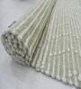 Green Geometrical Cotton Hand Woven Carpet