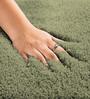 Green Geometrical Microfiber 3 x 5 Feet Machine Made Carpet