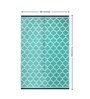 Green Geometrical Polyproylene 4 ft x 6 ft Machine Made Picnic  Mats