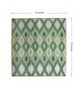 Green Geometrical Polyproylene 6 ft x 6 ft Machine Made Picnic  Mats