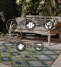 Green Geometrical Polyproylene 6 ft x 6 ft Machine Made Picnic  Mats