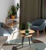 Green Geometrical Wool 5 ft x 5 ft Hand Tufted Carpet