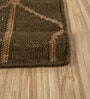 Green Geometrical Wool 5 ft X 8 ft Flat Weaves