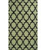 Green Geometrical Wool 5 ft X 8 ft Flat Weaves