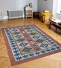 Multicolor Geometrical Wool and Cotton 5 x 8 Feet Hand tufted Carpet