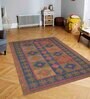 Multicolor Geometrical Wool and Cotton 5 x 8 Feet Hand tufted Carpet