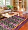Multicolor Geometrical Wool and Cotton 5 x 8 Feet Hand tufted Carpet