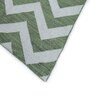 Green Geometrical Wool and Viscose 5'3 ft X 7'7 ft Flat Weaves
