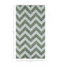 Green Geometrical Wool and Viscose 5'3 ft X 7'7 ft Flat Weaves