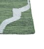 Green Geometrical Wool and Viscose 5 ft X 8 ft Flat Weaves