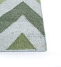 Green Geometrical Wool and Viscose 5 ft X 8 ft Rectangle Flat Weaves