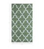 Green Geometrical Wool and Viscose 5 ft X 8 ft Flat Weaves