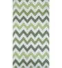 Green Geometrical Wool and Viscose 5 ft X 8 ft Rectangle Flat Weaves