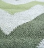 Green Geometrical Wool and Viscose 5 ft X 8 ft Rectangle Flat Weaves