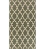 Green Geometrical Wool and Viscose 5 ft X 8 ft Flat Weaves