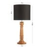 Green Girgit Pillar Brown Lamp With Black Cotton Shade